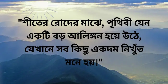 শীতের সকালে মিষ্টি রোদ নিয়ে ক্যাপশন